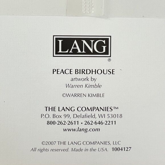 LANG Peace Birdhouse boxed Christmas cards, Artwork By Warren Kimble, 20 Cards - Picture 8 of 10